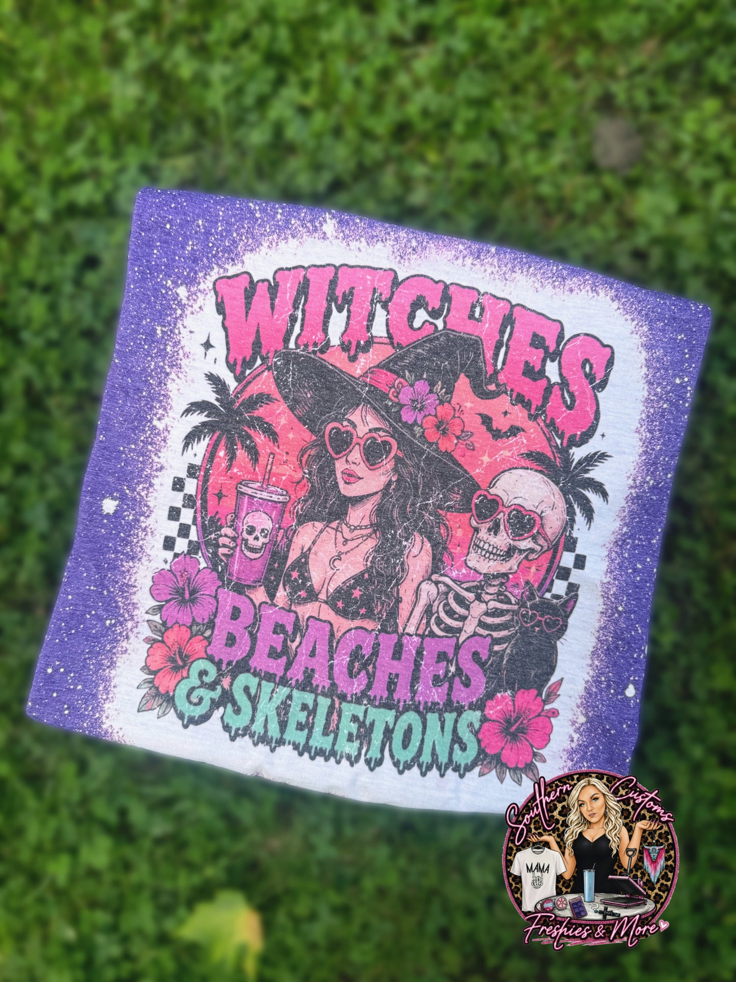 WITCHES, BEACHES & SKELETONS TSHIRT π