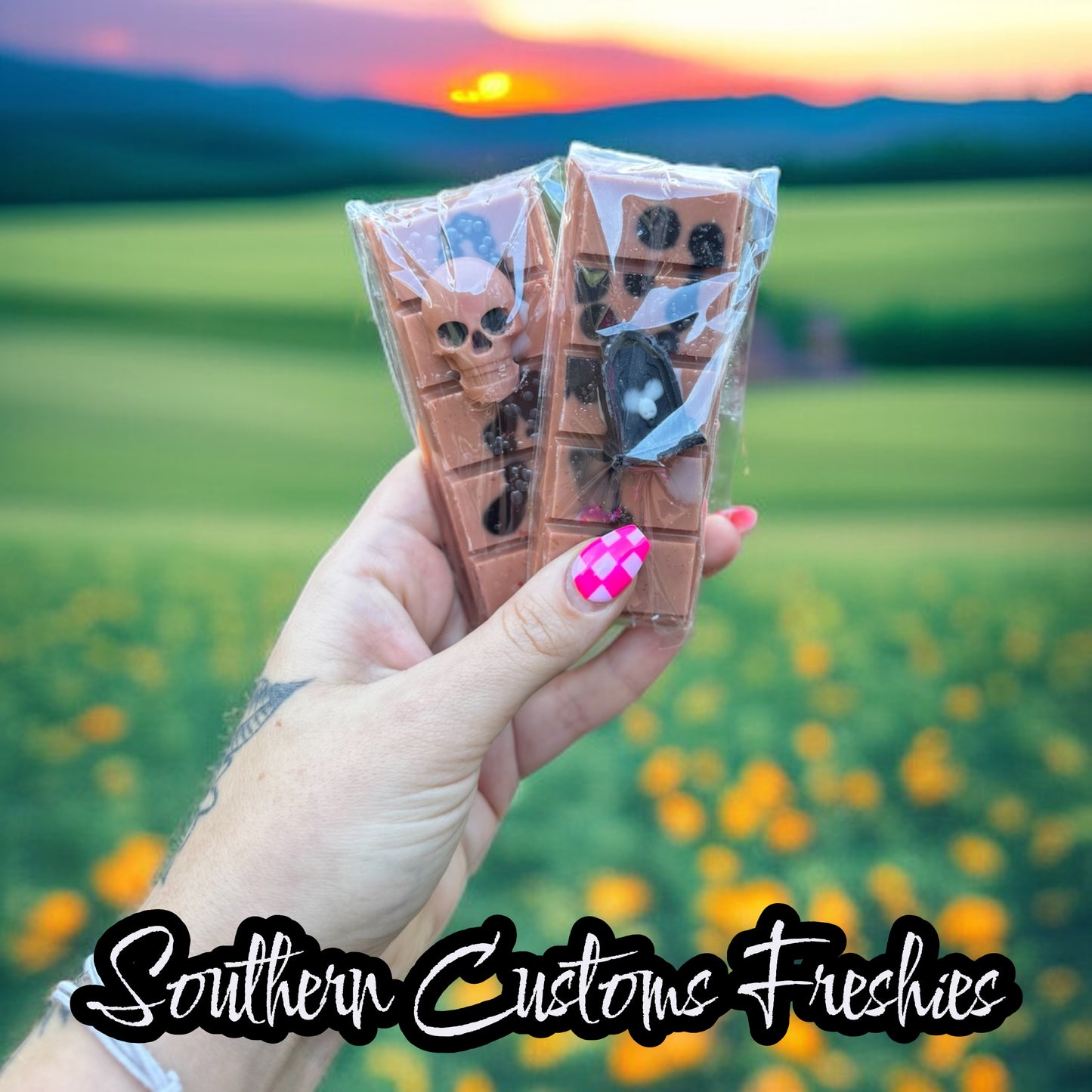 WAX MELT SNAP BARS WITH BATS & SKELLYS 🧡